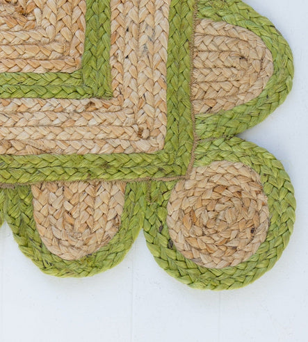 a close up of a woven mat