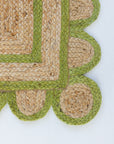 Grass Green Scalloped Jute Mini Rug (in stock)