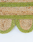 Grass Green Scalloped Jute Mini Rug (in stock)