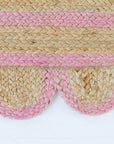 Bright Pink Scalloped Jute Mini Rug (in stock)