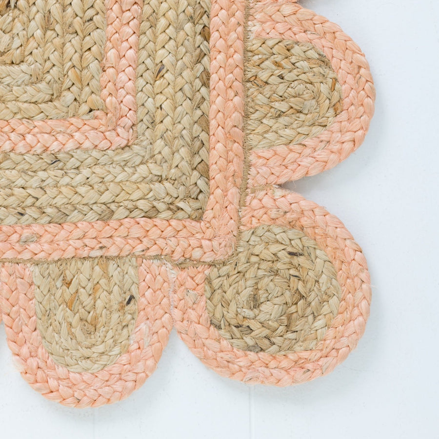 Peach Scalloped Jute Mini Rug (in stock)
