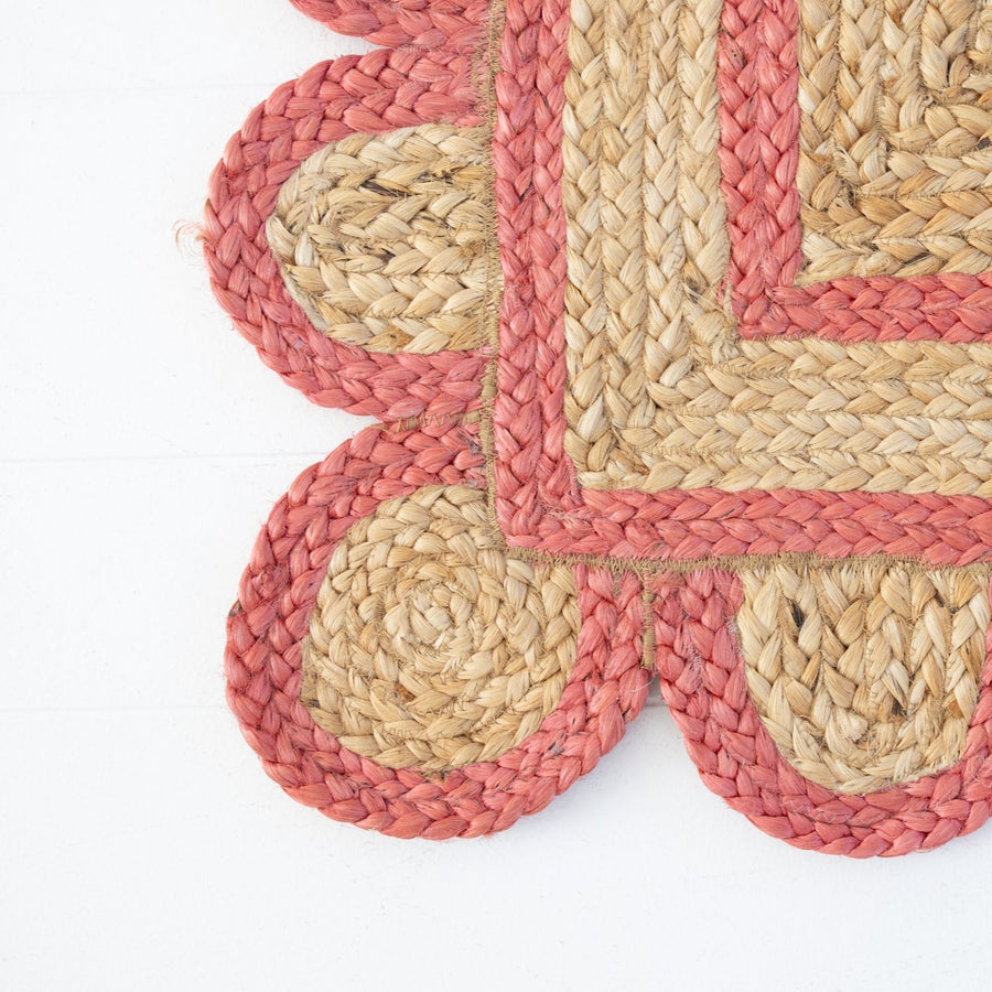 Poppy Scalloped Jute Mini Rug (in stock)