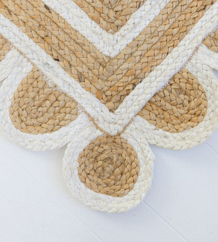 a close up of a woven mat