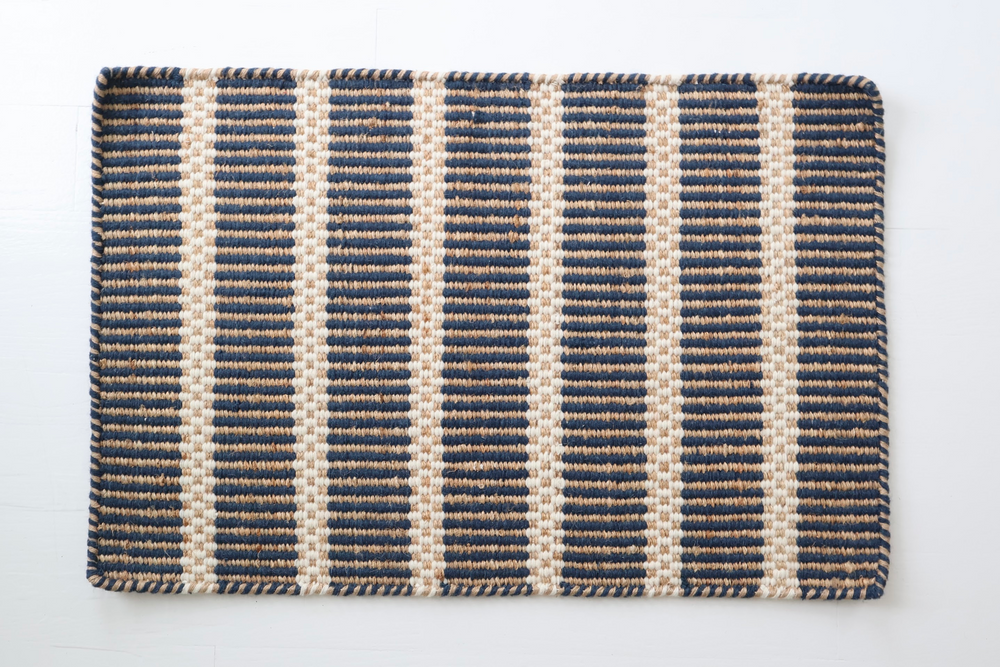 Navy Jute & Wool Mini Rug