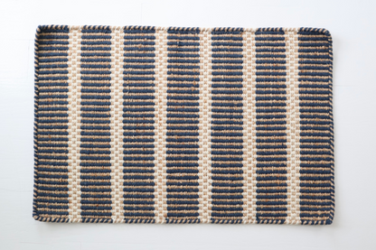 Navy Jute & Wool Mini Rug