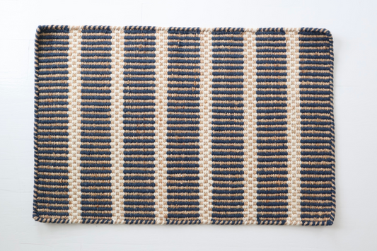 Navy Jute & Wool Mini Rug