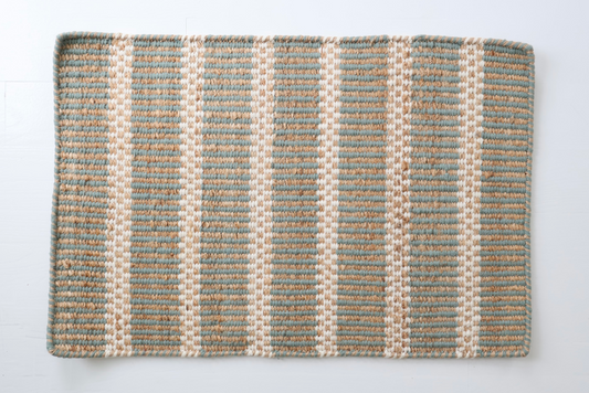 Sea Blue Jute & Wool Mini Rug