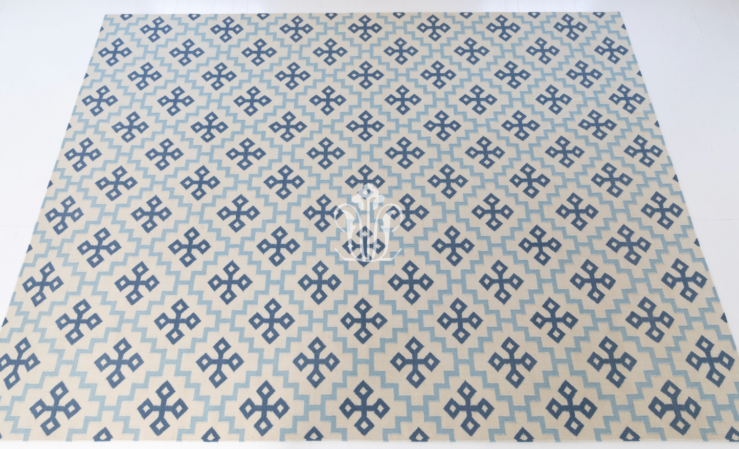 Denim Cross Flatweave Dhurrie Rug