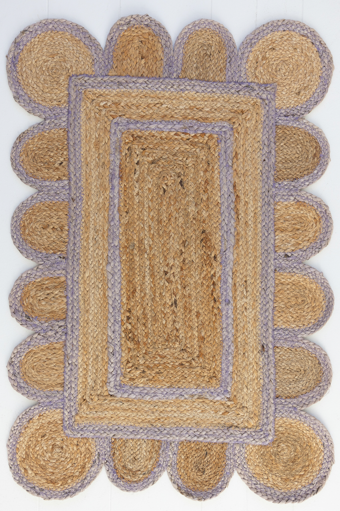 Lilac Scalloped Jute Rug