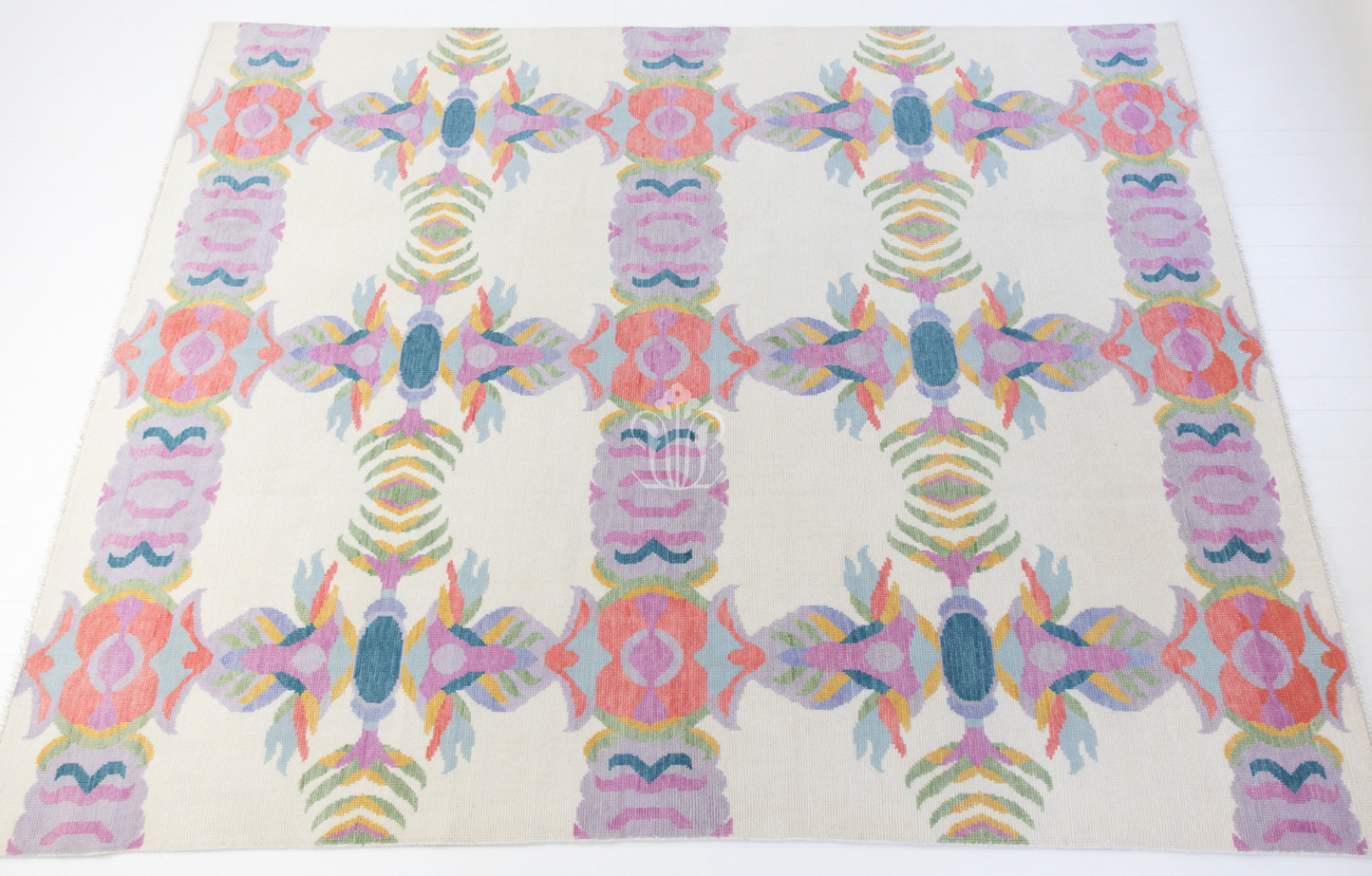 Evie in White Modern Oushak Rug (ready to ship)