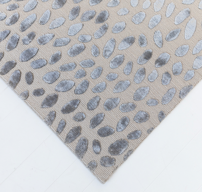 Jane in Pewter Silk Handcrafted Rug