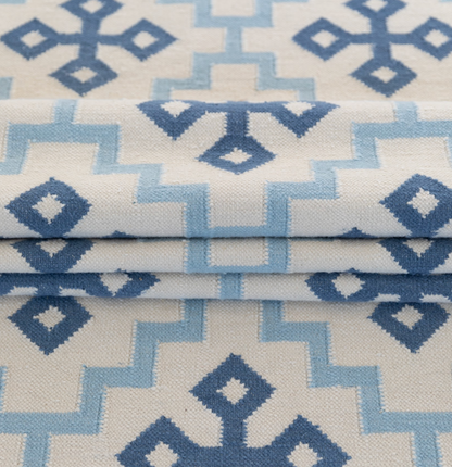 Denim Cross Flatweave Dhurrie Rug