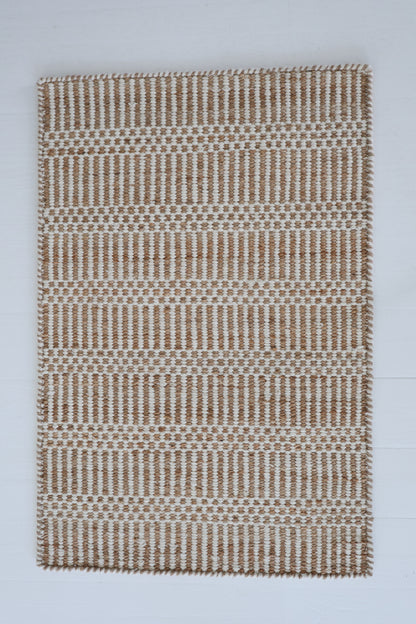 Cotton White Jute & Wool Mini Rug