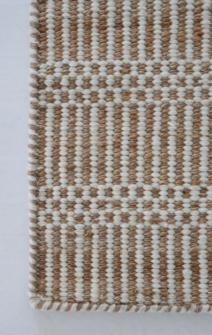 Cotton White Jute & Wool Mini Rug