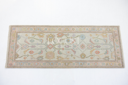 Hand-knotted wool rug in soft pastel tones with raised floral detailing – Belle Embossed Rug by Locust Lane Rugs
