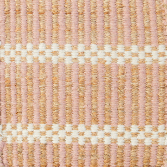 Handwoven jute and wool rug with blush pink, ivory, and natural stripes – Blush Jute & Wool Rug by Locust Lane Rugs