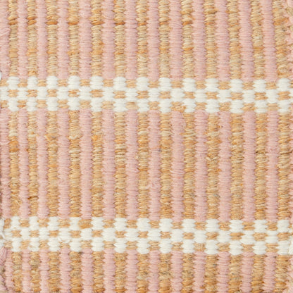 Handwoven jute and wool rug with blush pink, ivory, and natural stripes – Blush Jute & Wool Rug by Locust Lane Rugs