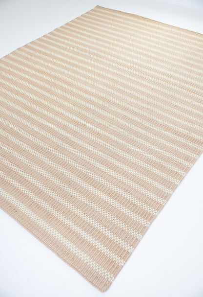 Handwoven jute and wool rug with blush pink, ivory, and natural stripes – Blush Jute & Wool Rug by Locust Lane Rugs
