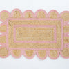 Bright Pink Scalloped Jute Mini Rug