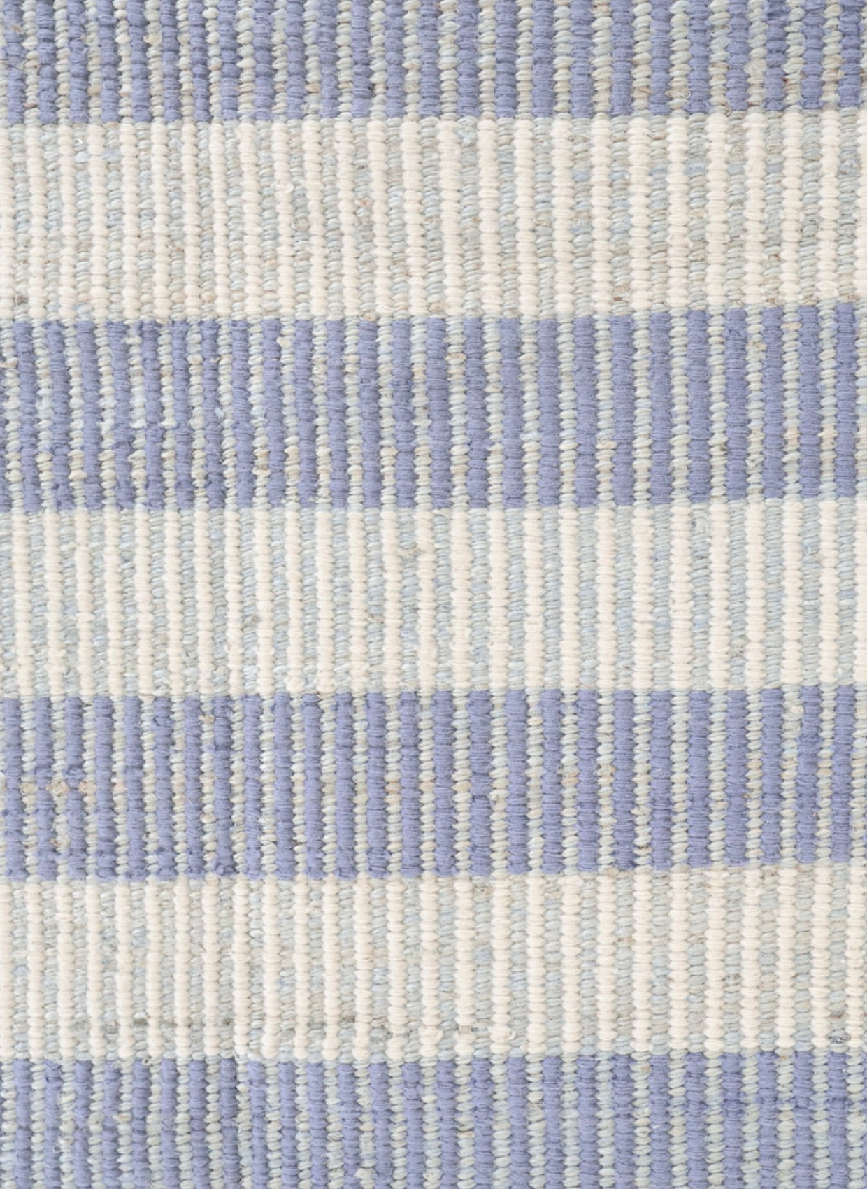 Handwoven blue and ivory striped rug made from natural jute and wool – Broken Stripe Blue Jute and Wool Rug by Locust Lane Rugs