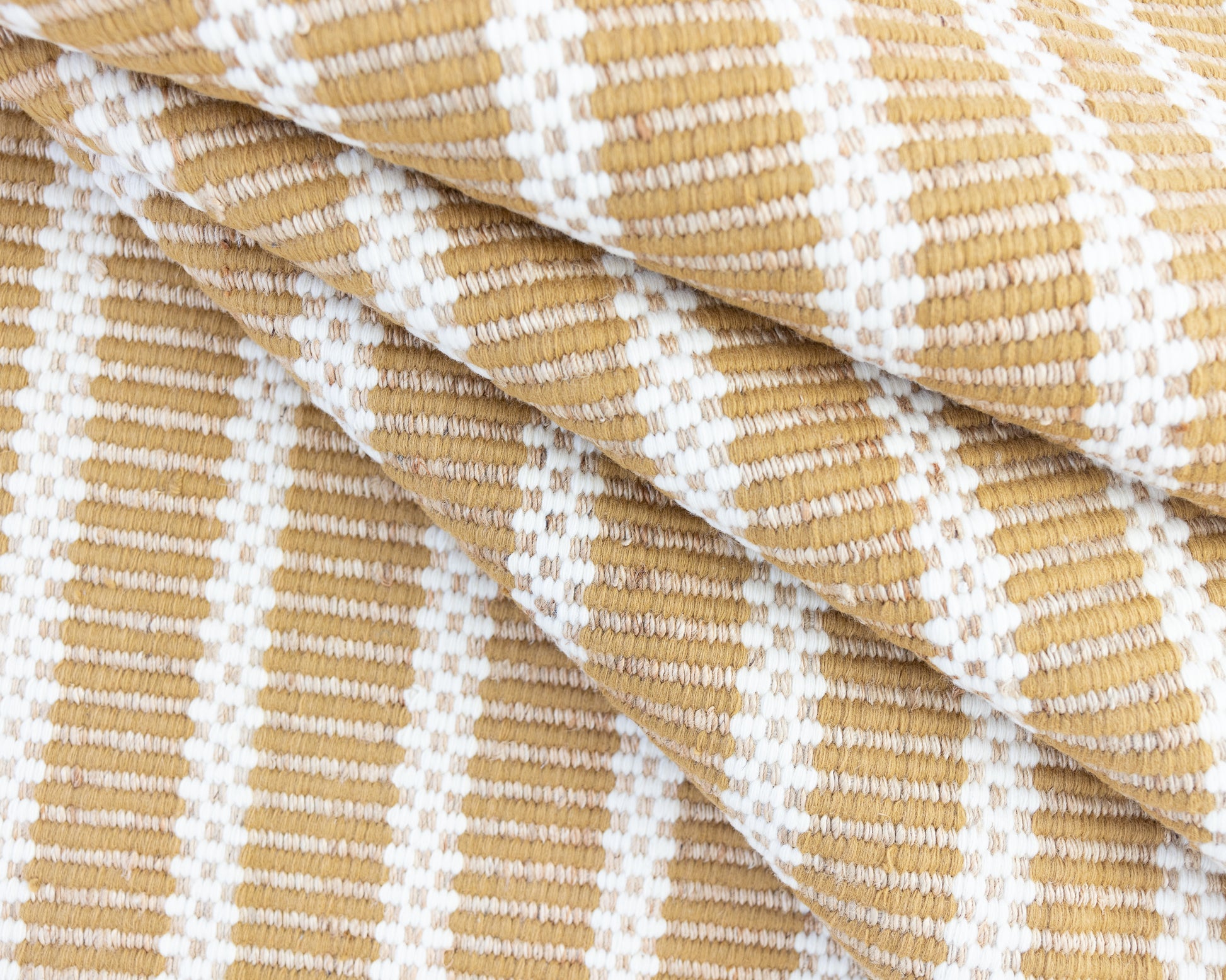 Handwoven jute and wool rug with ochre brown, ivory, and natural stripes – Ochre Brown Jute & Wool Rug by Locust Lane Rugs