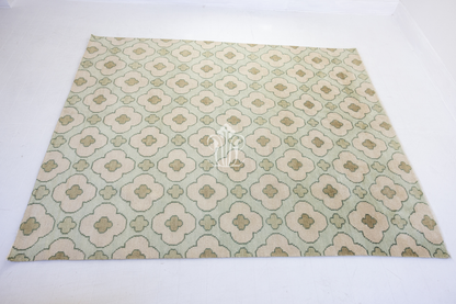 Patterned fabric with a floral design on a white background