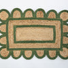 Forrest Green Scalloped Jute Mini Rug