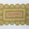 Grass Green Scalloped Jute Mini Rug