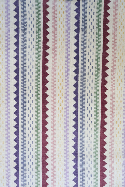 Hand-knotted 100% wool rug featuring multi-color stripes and zigzag pattern – Heritage Stripe Multi Rug by Locust Lane Rugs