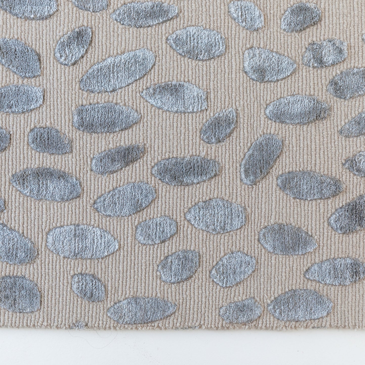 Jane in Pewter Silk Handcrafted Rug (ready to ship)