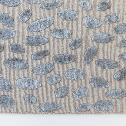 Jane in Pewter Silk Handcrafted Rug (ready to ship)