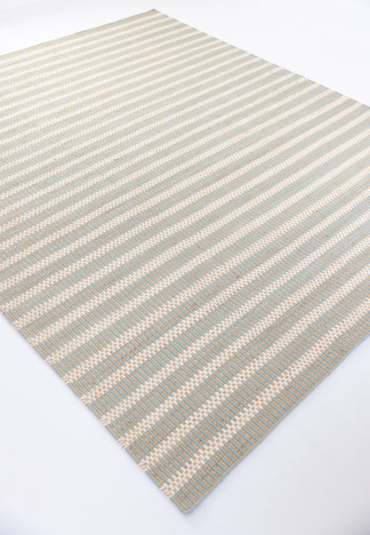 Sea Blue Wool Jute & Wool Combo Rug