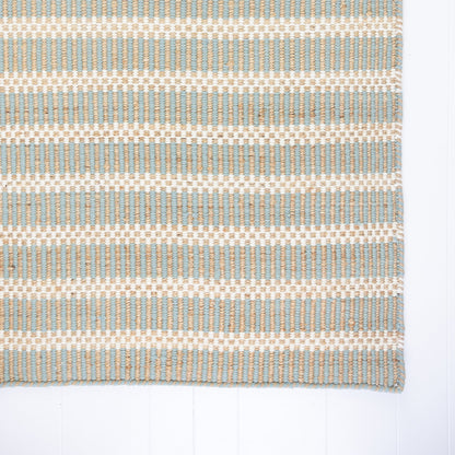 Sea Blue Wool Jute & Wool Combo Rug