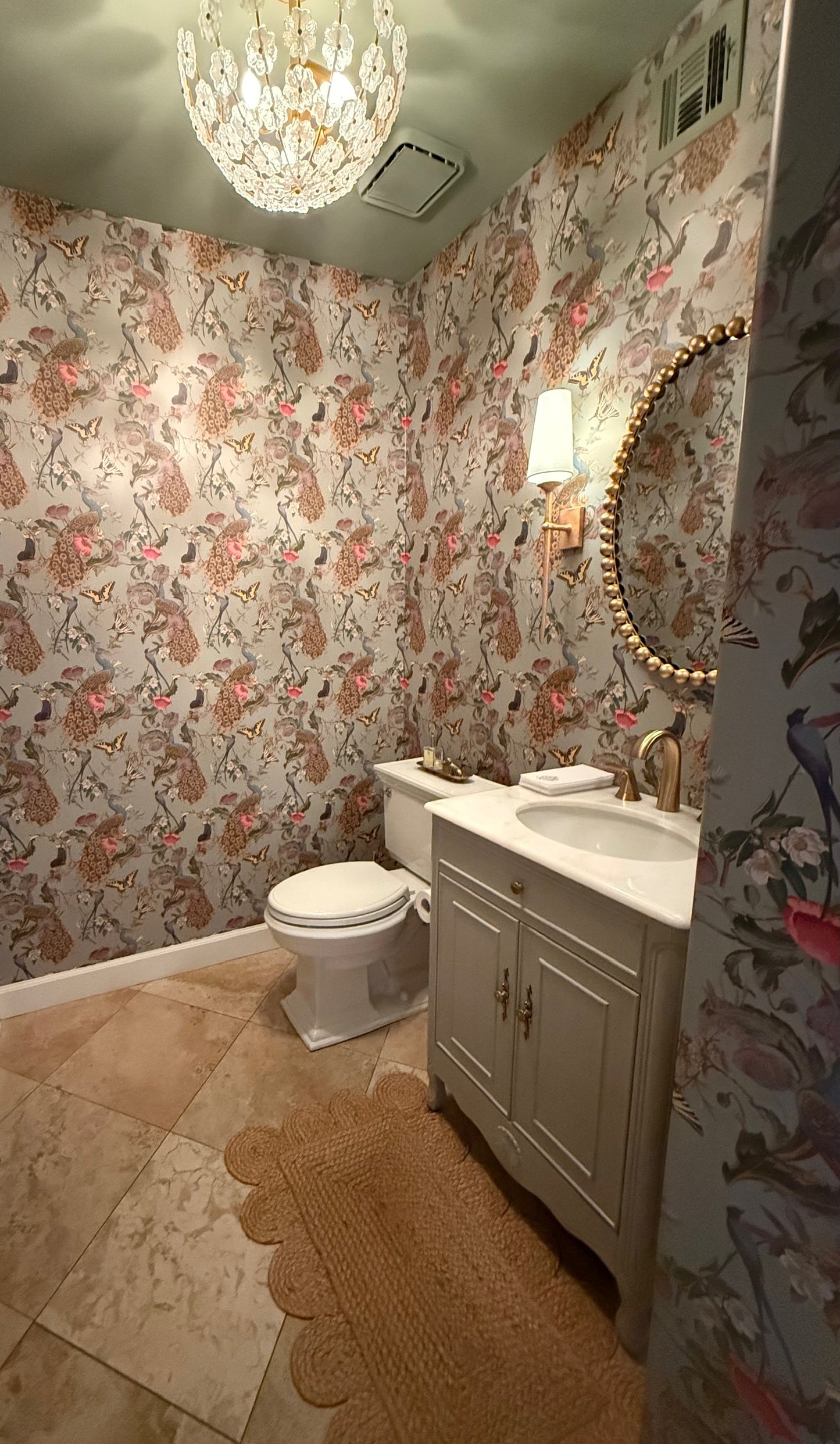 Natural Scalloped Jute Mini Rug