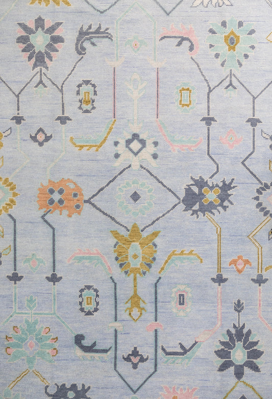 odette hand-knotted modern Oushak wool rug