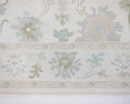 Border detail of the Opal hand-knotted modern Oushak wool rug