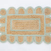 Sea Blue Scalloped Jute Mini Rug