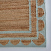 Seacliff Blue Scalloped Edge Jute & Wool Combo Rug