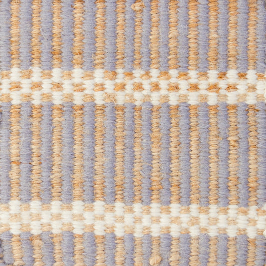 Handwoven jute and wool rug with violet, ivory, and natural stripes – Violet Pearl Jute & Wool Rug by Locust Lane Rugs