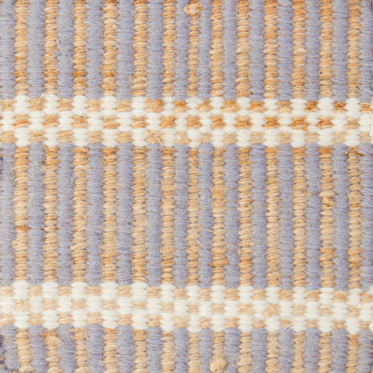 Handwoven jute and wool rug with violet, ivory, and natural stripes – Violet Pearl Jute & Wool Rug by Locust Lane Rugs