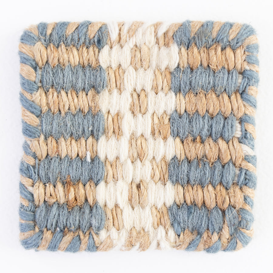 Sea Blue Jute & Wool Combo Rug Sample