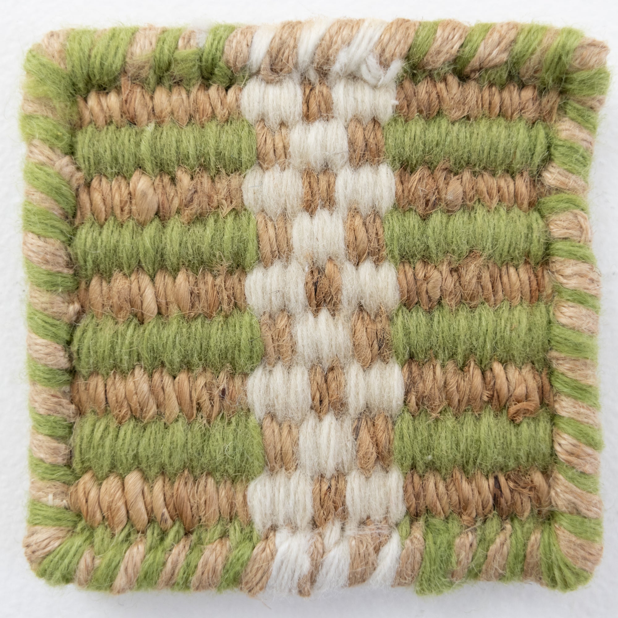 Pea Green Jute &amp; Wool Combo Rug Sample