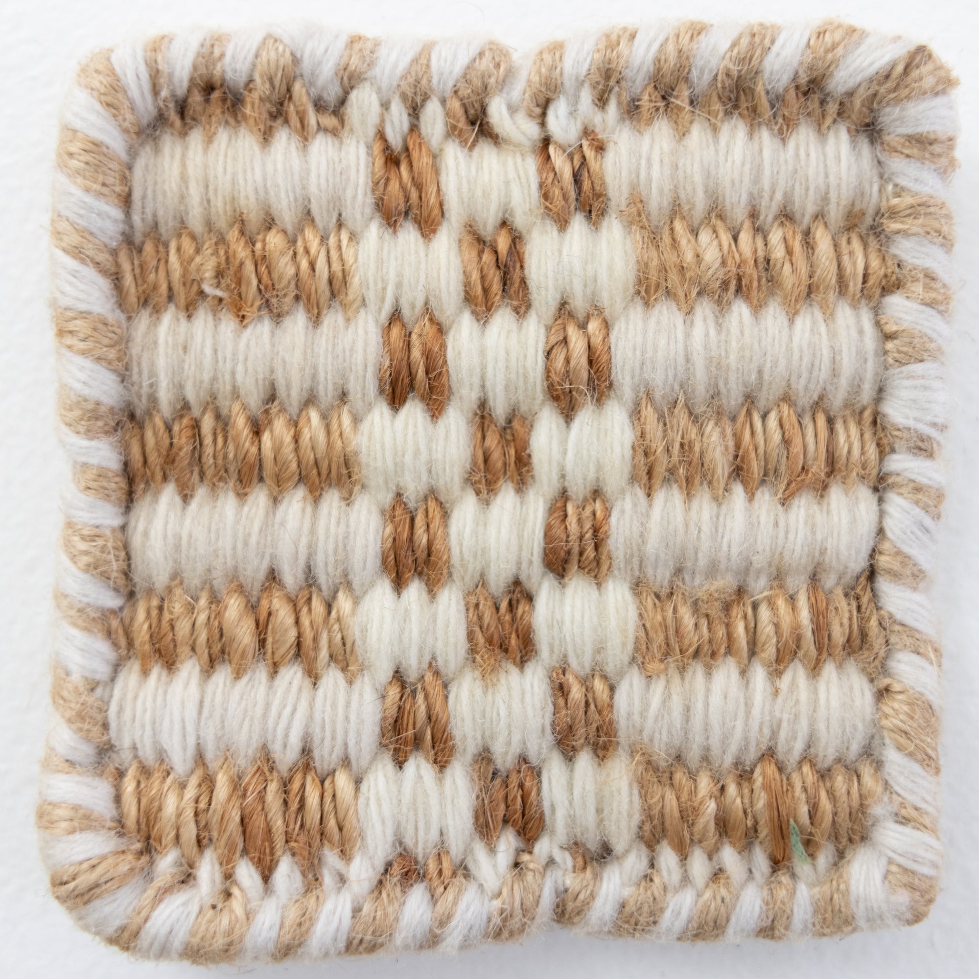 Cotton White Jute &amp; Wool Combo Rug Sample