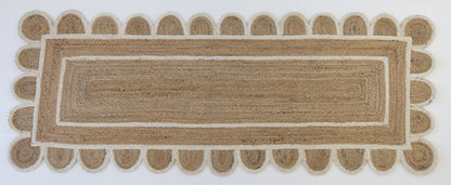 White Scalloped Jute Rug (ready to ship)