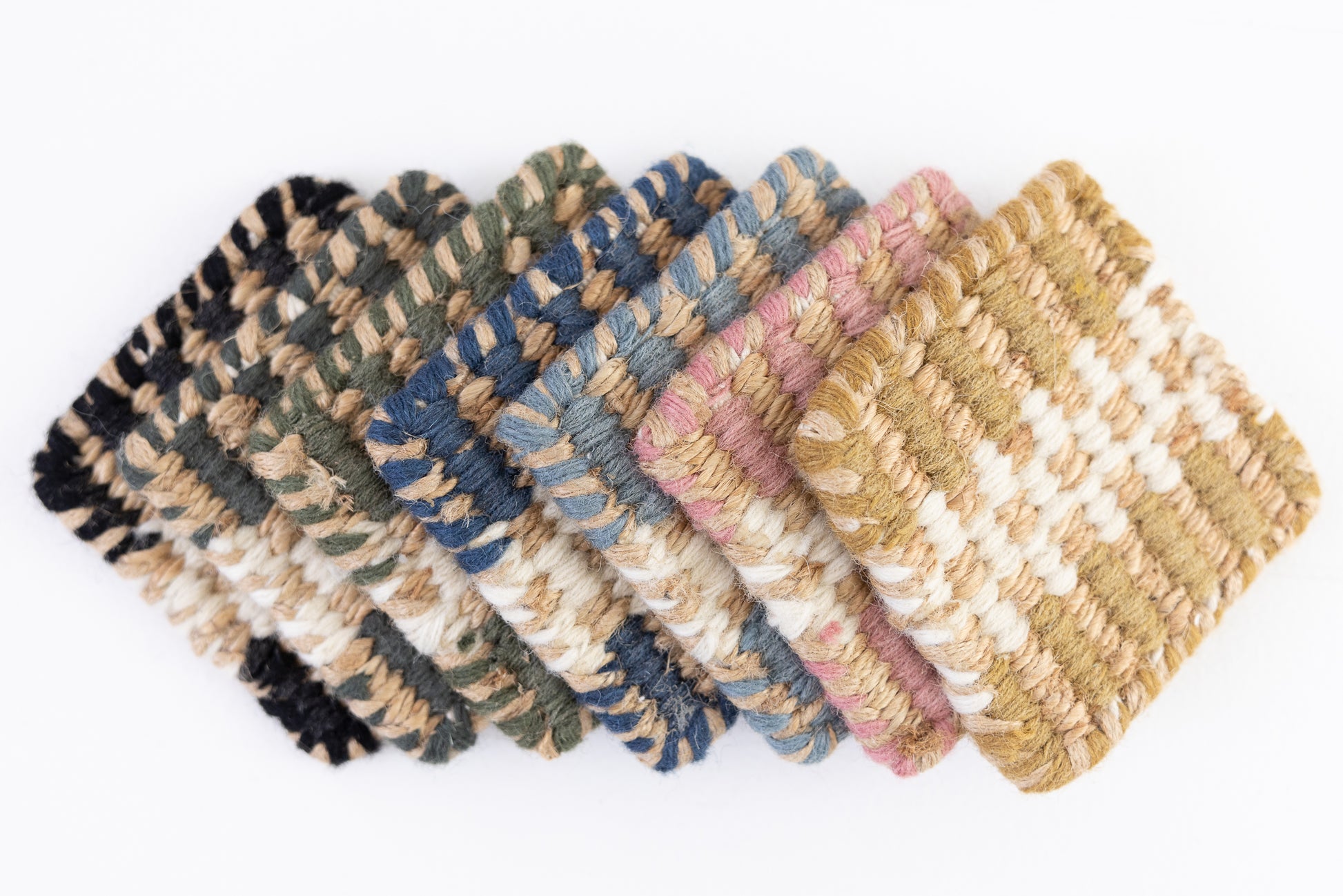 Handwoven jute and wool rug with navy, ivory, and natural stripes – Navy Jute & Wool Rug by Locust Lane Rugs